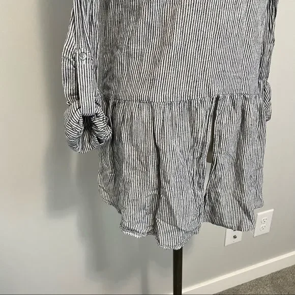 Anthropologie Sunday In Brooklyn Wiley  Striped Button Down Cotton Blouse - Picture 9 of 11